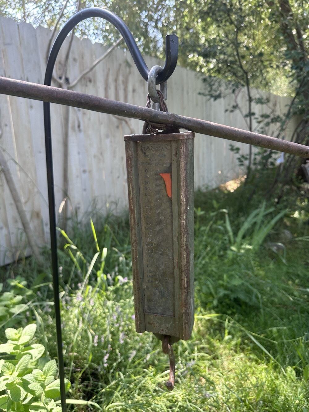 Vintage Hanson Model 8920 Hanging Spring Scale 200lb Capacity Made USA Americana